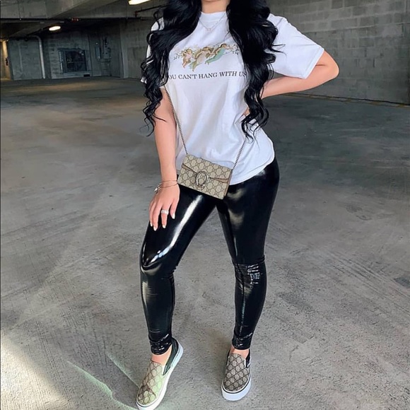 *New* High Rise Wet Look Pants - Picture 3 of 7